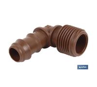 Cofan Conector Codo Rosca Macho 3/4 | Accesorio Riego Goteo | 100 UNIDADES