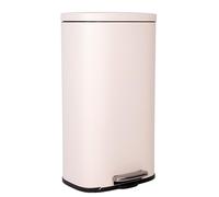 Cofan Cubo de Basura Beige con Pedal 5, 20 o 30 Litros, Cubo Interior, Papelera Metálica, Recubrimiento Antihuellas, Cierre Suave (1, Beige, 30 L)