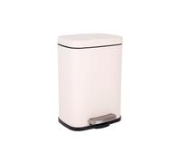 Cofan Cubo de Basura Beige con Pedal 5, 20 o 30 Litros, Cubo Interior, Papelera Metálica, Recubrimiento Antihuellas, Cierre Suave (1, Beige, 5 L)