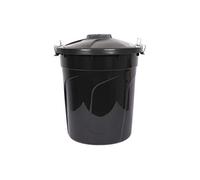 Cofan Cubo de basura 51 L negro, asas metálicas con cierre y tapa