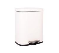 Cofan Cubo de Basura con Pedal Beige 5, 20 o 30 Litros, Cubo Interior Extraíble, Papelera Metálica, Recubrimiento Antihuellas, Cierre Suave