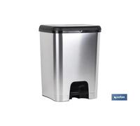 Cofan Cubo de Basura con Pedal Class Metalizado 26 Litros Gris y Negro