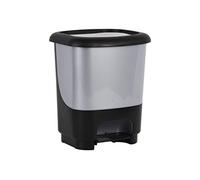 Cofan Cubo de basura con pedal Class rígido y resistente | Con capacidad para 10 litros | Color gris y negro