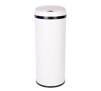 Cofan Cubo de Basura con Sensor de Movimiento, Apertura Automática, Papelera Inteligente, Metal ABS PP, 50 L, Blanco, Cubo Interior Extraíble