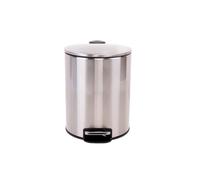 Cofan Cubo de Basura de Acero con Pedal 5 o 27 Litros, Cubo Interior Extraíble, Papelera Metálica, Recubrimiento Antihuellas, Metalizado