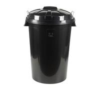 Cofan – Cubo de basura 100 litros – Tapa y asas metálicas, polipropileno resistente – Negro