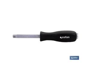 COFAN - Destornillador rígido doble boca en 1/4" | Para vasos de 1/4" | Con cuadradillo trasero también en 1/4"