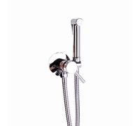 Cofan Ducha Higiénica Empotrada para Inodoro | Agua Fría y Caliente | Grifo con Manguera | Negro o Acero Inoxidable | Medidas 13x7,5x10 Cm Stainless Steel