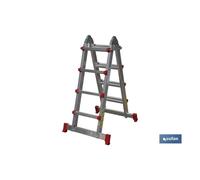 Cofan - Escalera de Aluminio Multiposición 4 Tramos X 4 y 5 Peldaños EN131 150kg