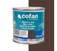 Cofan Esmalte ecológico al agua multisuperficies – Marrón Toscana – Acabado satinado – 125 ml