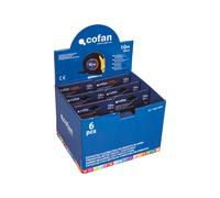 Cofan Expositor para Flexómetros con Protección de Goma de Cofan | Incluye 6 Flexómetros | Flexómetro de 5 m, 8 m o 10 m x 25 o 32 mm (hoja) | Medida Expositor: 21,8 x 15,6 x 15,3 cm
