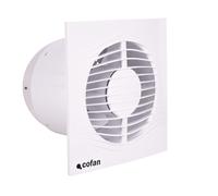 Cofan Extractor de Baño Silencioso Ø125 mm, Antirretorno, Panel Frontal Ultrafino, Protección IP45, Ventilación de Baño