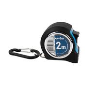 Cofan Flexómetro 2 m x 16 mm – Carcasa ABS, cinta anticorrosión, calibración en bordes, mosquetón