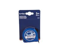 Cofan Flexómetro estándar – Carcasa ABS, botón de bloqueo, gancho no magnético (1,5 m x 25 mm)