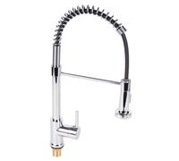 Cofan Grifo de cocina monomando con rociador | Cuerpo de latón | Giratorio a 360° | 2 modos de pulverización | Acabado cromado o Gris Antracita | Medidas: ø5 x 48 x 22 cm Chrome plated