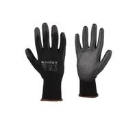 COFAN - Guantes 100 % de poliéster | Impregnados para mayor seguridad | Flexibles | Protección y confort | Sin costuras