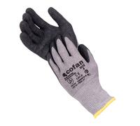 Cofan Guantes Anticorte HPPE con Látex Rugoso, Pack 12 Pares, Galga 13, Talla 6 hasta la 10, De Conformidad con EN 388:2016