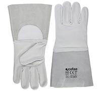 Cofan Guantes de vacuno Piel de serraje Manguitos 13 cm – Ideales para agricultura y recolección