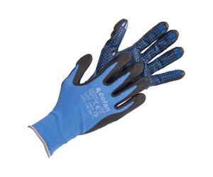 Cofan Guantes impregnados de nitrilo con puntos azules | Pack de 12 pares de guantes o formato unitario | Talla 6,7,8,9,10,11| Transpirables y antideslizantes | Protección EN 388-3232X