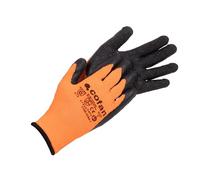 Cofan Guantes naranja flúor | Revestimiento de látex térmico | Protección mecánica y contra el frío | Pack de 12 pares o 1 par | EN 388 - EN 511 | Talla 7 | Alta elasticidad y agarre (1, 7)