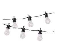 Cofan Guirnalda Luces LED Exterior 7,5 m, 10 Bombillas A19, Luz Cálida 2700 K, IP44 Impermeable, con Panel Solar y Batería 1200 mAh
