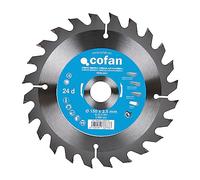 Cofan Hoja de sierra circular | Disco de corte para madera | 24 dientes | Adecuado para maderas laminadas, maderas duras y plásticos | Medidas: 150 x 20 mm