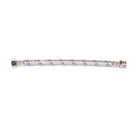 Cofan Latiguillo de Fontanería M1/2" x H1/2" DN13, Conexión de Latón Niquelado G1/2", Manguera Flexible Trenzada de Acero Inoxidable 304, Adecuada para Termos y Conducciones de Agua Caliente, Longitud