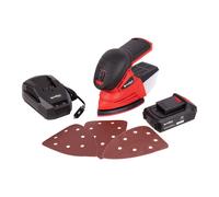 Cofan Lijadora Mouse a batería 20 V | Base de 10 x 14 cm | 11.000 rpm | Sistema de fijación por velcro | Con batería