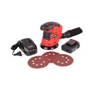 Cofan Lijadora orbital a batería | 10.000 rpm | Sistema de fijación por velcro | Disponible con y sin batería y cargador | Incluye bolsa recogepolvo y 3 hojas de lija