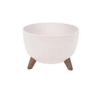 Cofan Maceta Decorativa con Patas | Color: marrón o Blanca | Patas Desmontables | Maceta Redonda Resistente a UV | Adecuada para Interior y Exterior | 4 Medidas y Capacidades (Blanco, Ø33,2 x 23 cm)