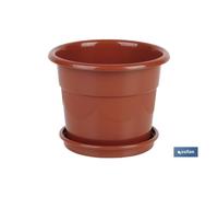 Cofan Maceta Redonda con Plato para Plantas y Flores