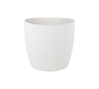 Cofan Maceteros decorativos | Color: beige | Diseño trenzado | Resistentes a los rayos UV | Packs de 5 o Unitario | Medidas: Ø35,9 x 31,5 cm | Ideales para interiores y exteriores