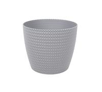 Cofan Maceteros decorativos | Color: gris | Diseño trenzado | Resistentes a los rayos UV | Packs de 5 o Unitario | Medidas: Ø35,9 x 31,5 cm | Ideales para interiores y exteriores