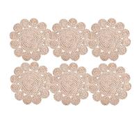 Cofan Pack de 6 bajoplatos redondos trenzados | Fibras naturales | Salvamanteles individuales | Diámetro: 35 cm