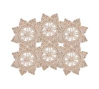 Cofan Pack de 6 bajoplatos Trenzados | Fibras Naturales | Salvamanteles Individuales en Forma de Flor | Packs de 6 Unidades | Diámetro: 30 cm
