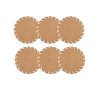 Cofan Pack de 6 salvamanteles individuales | Bajoplatos redondos | Color: beige y blanco | Salvamanteles con detalles decorativos | Diámetro: 38 cm