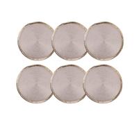 Cofan Pack de 6 salvamanteles individuales | Bajoplatos redondos | Color: dorado | Salvamanteles con flecos decorativos | Diámetro: 38 cm
