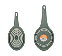 Cofan Pack de embudo y colador plegables en color verde | Capacidad: 0,6 litros | Ahorro de espacio | Cocina y camping Green