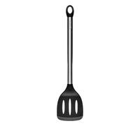 Cofan | Paleta de Cocina Ranurada | Modelo Neige | Silicona con Mango Inoxidable | Medida 35 cm | Resistente hasta 220ºC Black