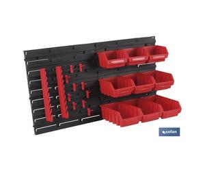 COFAN - Panel de herramientas en plástico para herramientas con accesorios de colgar | Dimensiones: 360 x 400 mm
