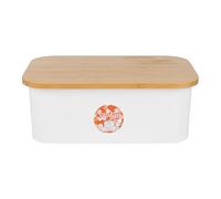 Cofan Panera minimalista 6,5 L con tapa de bambú 2 en 1 – Blanco (36 x 24 x 13 cm)