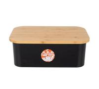 Cofan Panera Minimalista – Tapa de bambú 2 en 1 (tabla de corte) – 6,5 l – Negro 36×24×13 cm