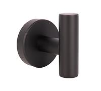 Cofan Percha negra mate atornillado a pared | Diseño redondo elegante | Material: acero inoxidable | Kit de fijación incluido | Medidas: 5 x 5 x 6 cm
