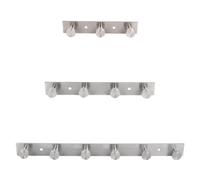 Cofan Perchero de pared 3, 4 o 5 ganchos — acero inoxidable 304 satinado (1, 4 pomos 21,6×2,7×2,8 cm)