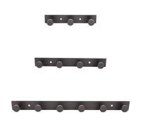 Cofan Perchero de pared 3, 4 o 6 ganchos - Acero inoxidable negro - 1 o 3 pomos (15,6x2,7x2,8cm)