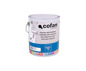 Cofan Pintura Antihumedad Sintética | Blanco Satinado o Mate | Capacidad: 750 ml o 4 Litros | Protección Resistente para Paredes y Techos Interior/Exterior (Blanco Satinado, 4 Litros)