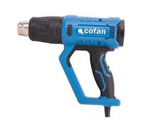 Cofan Pistola de aire caliente 2000 W | LCD digital display |Temperatura regulable 50° hasta 650° | 5 accesorios para decapar, deformar tubos, encoger PVC