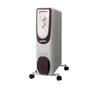 Cofan Radiador de aceite | Color: blanco | 11 elementos | Termostato regulable | Seguridad antiincendios | Control antivuelco | Ruedas giratorias | Ideal para 25 m2