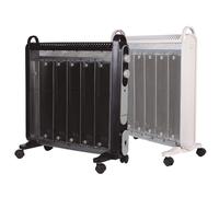 Cofan Radiador de mica 2000 W color negro o blanco, Calefactor silencioso portátil, Estufa de mica de bajo consumo, Calor por ambos lados, Termostato ajustable 2 niveles de potencia, Sensor antivuelco