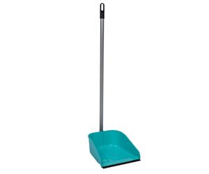 Cofan Recogedor Fijo con Borde de Goma y Mango Metálico | Color: Verde Agua | Ideal para la Limpieza del Hogar